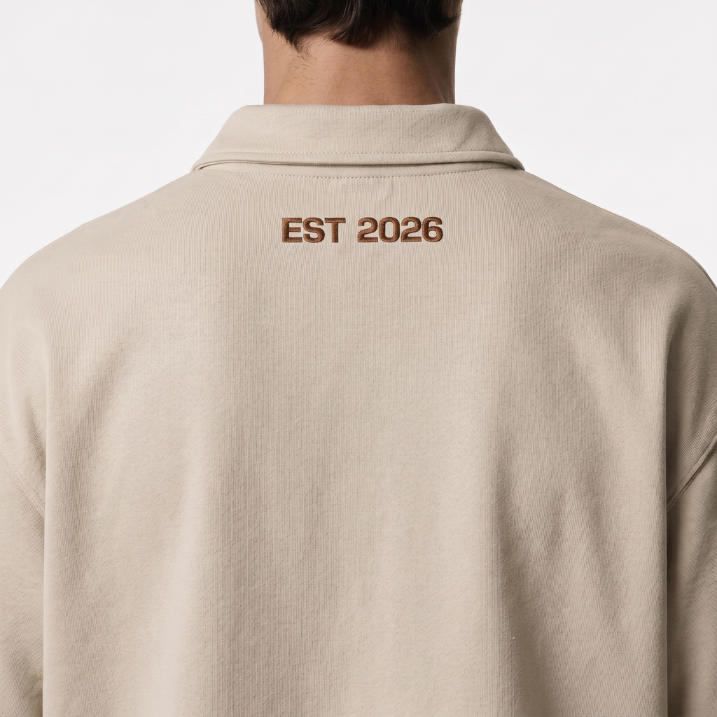 RIPE Oversized Polo Shirt - Beige