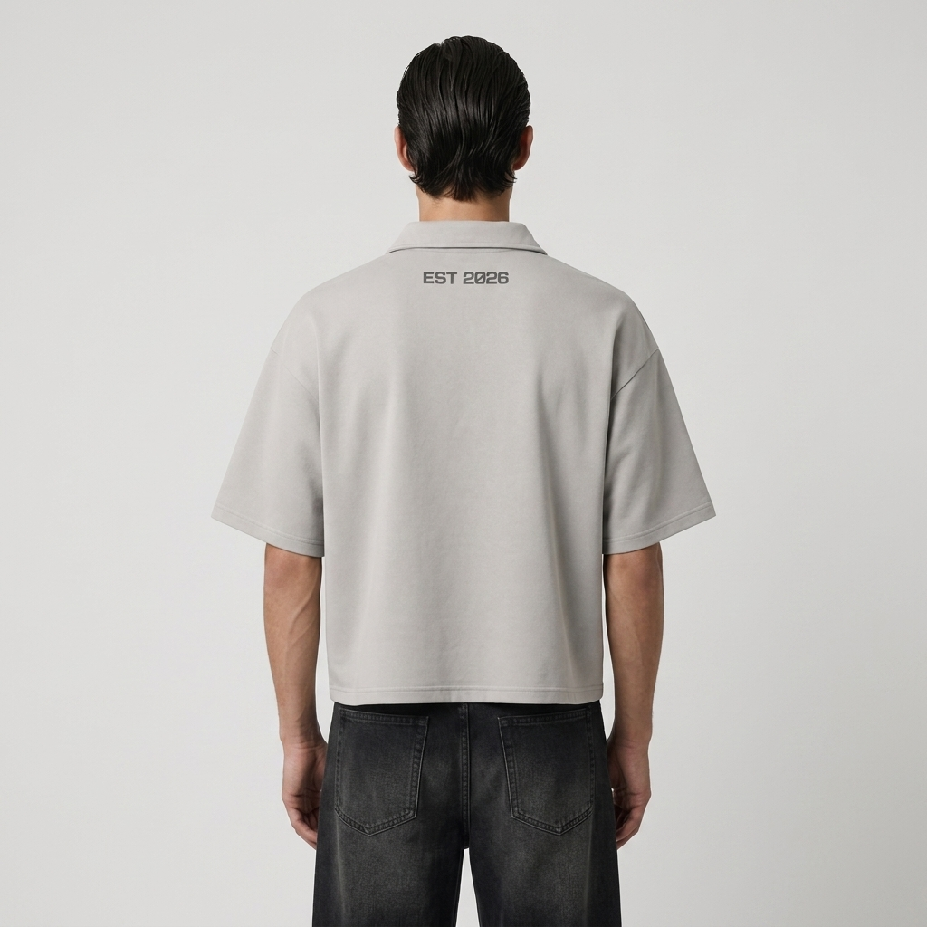 RIPE Oversized Polo Shirt - Grey