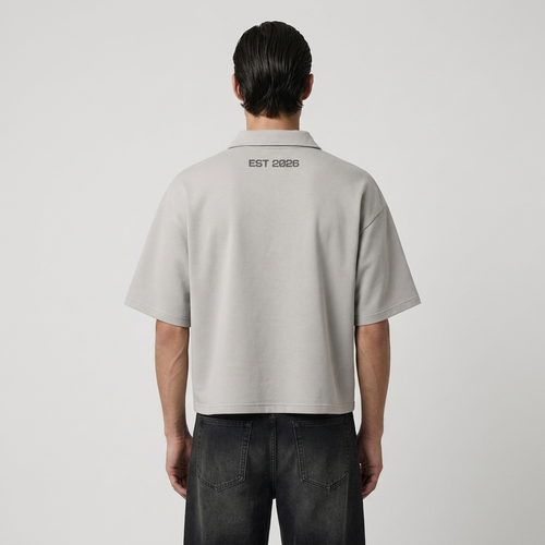 RIPE Oversized Polo Shirt - Grey