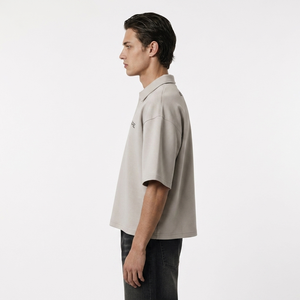RIPE Oversized Polo Shirt - Grey