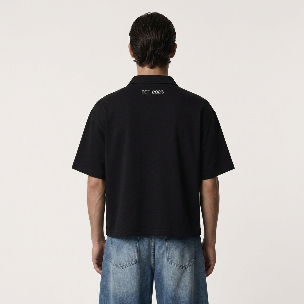 RIPE Oversized Polo Shirt - Black