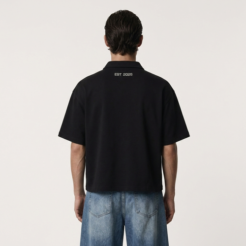 RIPE Oversized Polo Shirt - Black