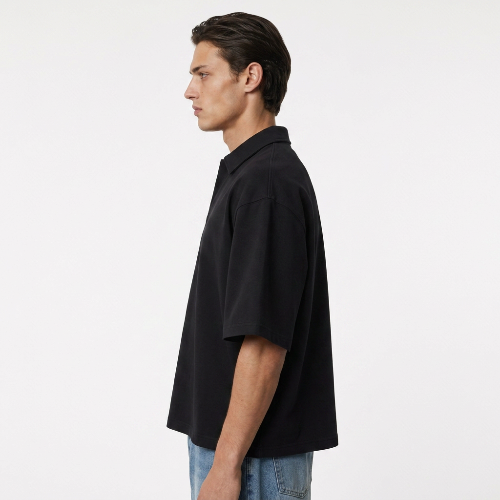 RIPE Oversized Polo Shirt - Black