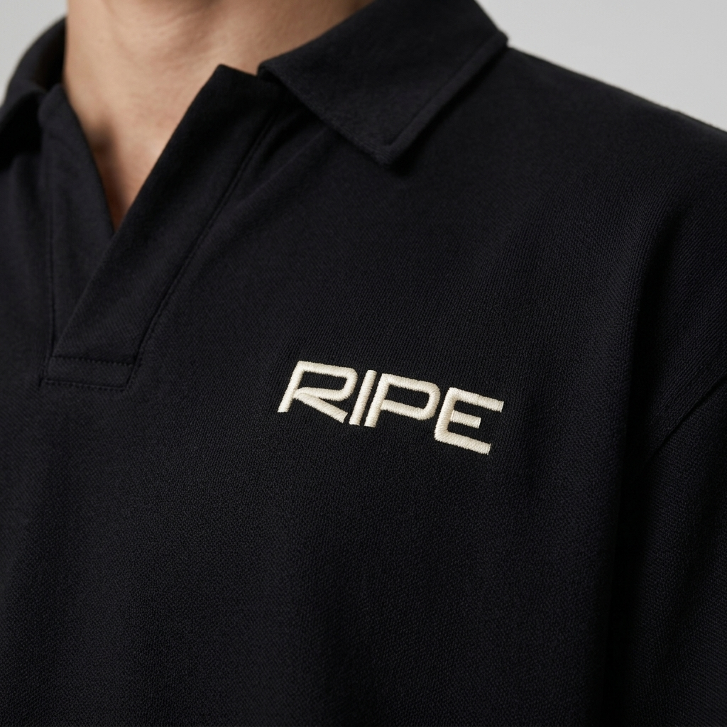 RIPE Oversized Polo Shirt - Black
