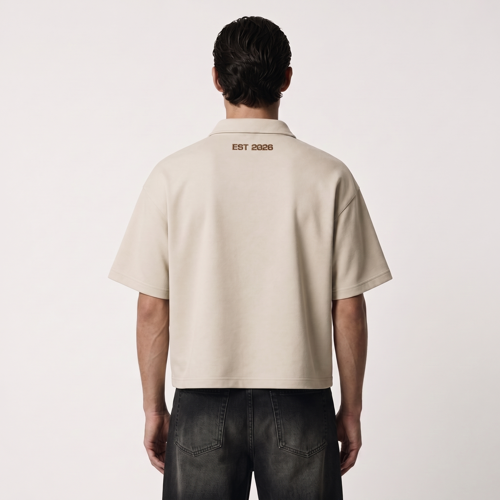 RIPE Oversized Polo Shirt - Beige