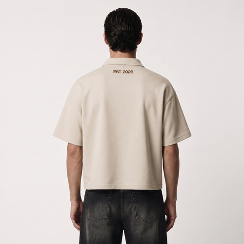 RIPE Oversized Polo Shirt - Beige